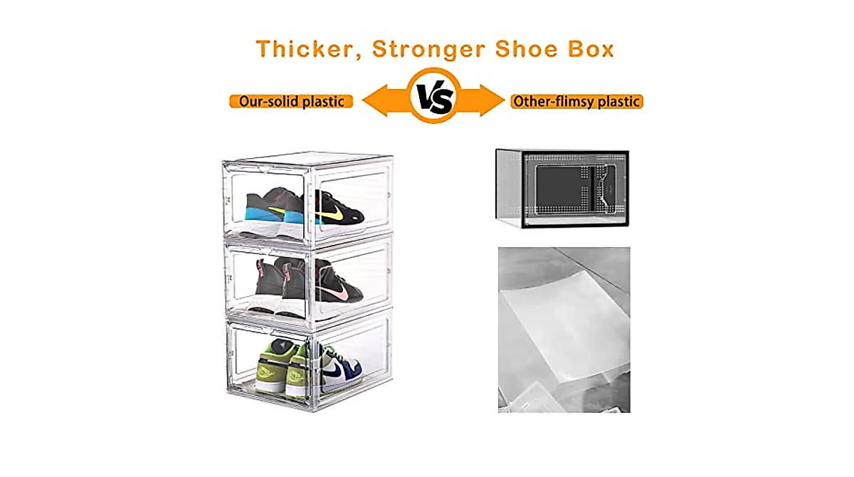 Stackable Clear Plastic Shoe Storage Boxes - Organize Your Shoes Easily