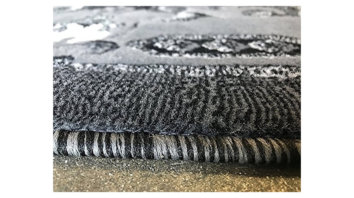 Carpet King Octagon Area Rug - Elegant Grey & Black Design