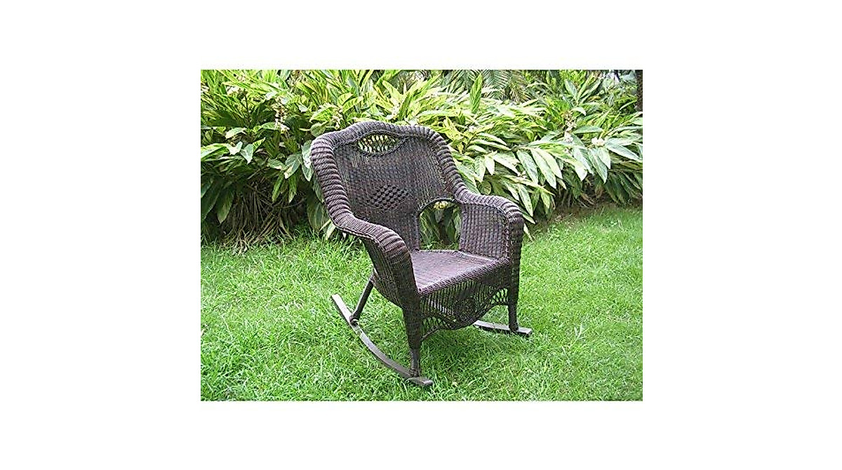 International Caravan Resin Wicker Rocker - Indoor/Outdoor Comfort
