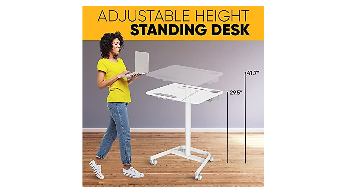 Mobile Adjustable Height Standing Desk for Small Spaces
