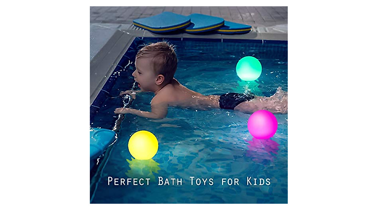 WHATOOK Floating Pool Lights - 6 Pack 16 Colors Waterproof LED Orbs