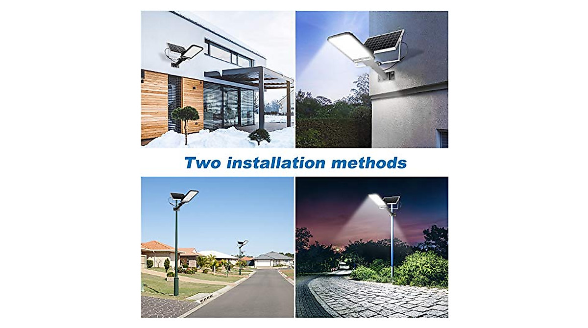 300W Solar Street Lights Outdoor, 20000 Lumens, With Remote Control