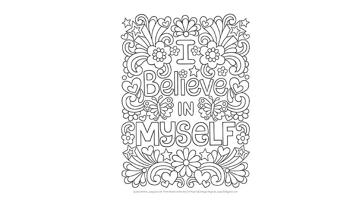 Notebook Doodles Girl Power Coloring Book for Tweens | Self-Esteem Boost