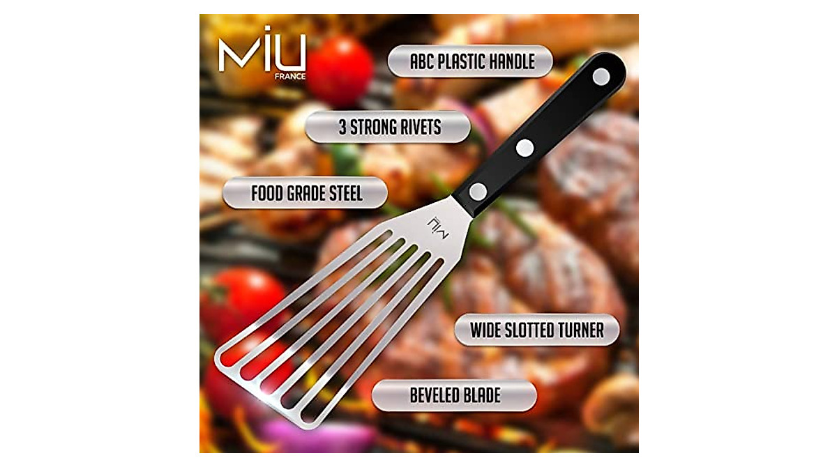 MIU Fish Spatula Stainless Steel – Flexible, Durable & Heat-Resistant