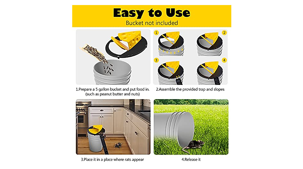 Reusable Humane Mouse Trap Bucket for Safe Rodent Control