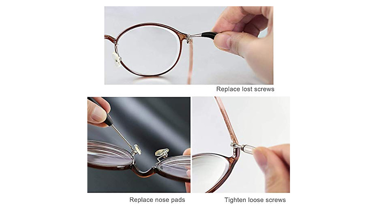 Bayite Eyeglass Repair Kit - Complete Tool & Part Set for Glasses & Watches