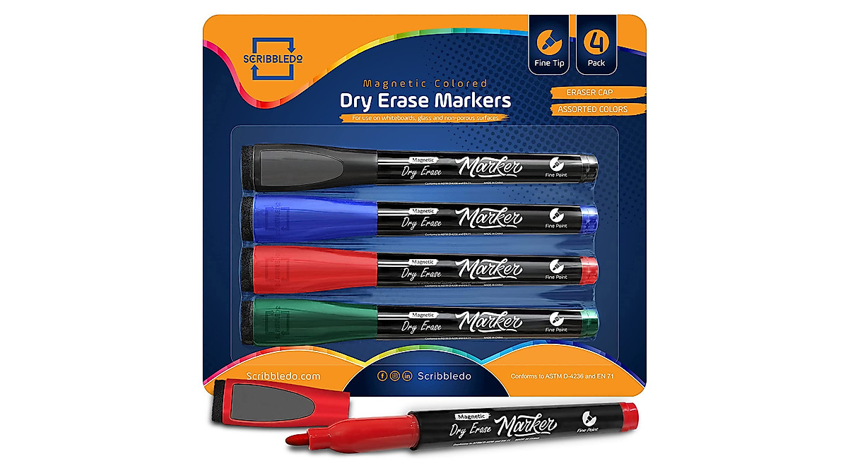 SCRIBBLEDO Dry Erase Markers - Pack Of 36 Low Odor Black Dry Erase - View #7