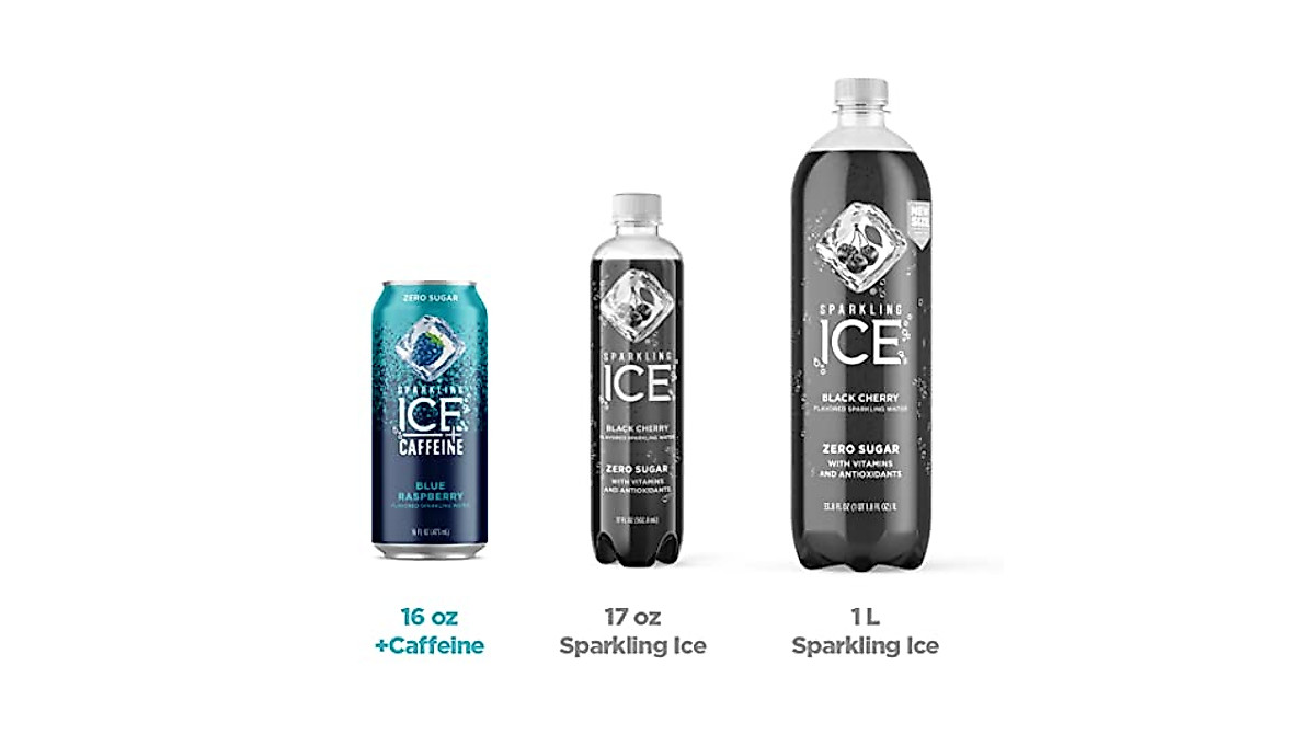 Sparkling Ice +Caffeine Blue Raspberry Water | Zero Sugar, 16oz