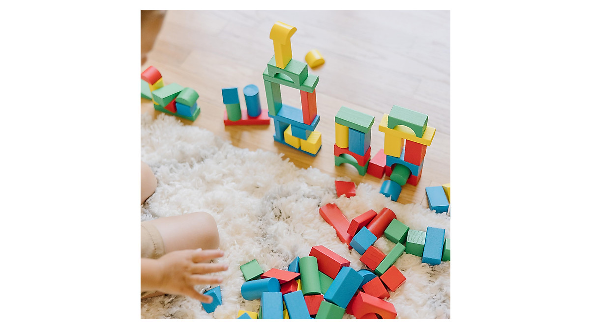 Melissa & Doug Building Blocks Set - 100 Colorful Pieces