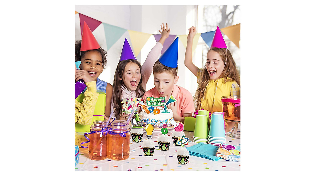 JUYRLE Science Cake Toppers - Fun Chemistry Party Decor