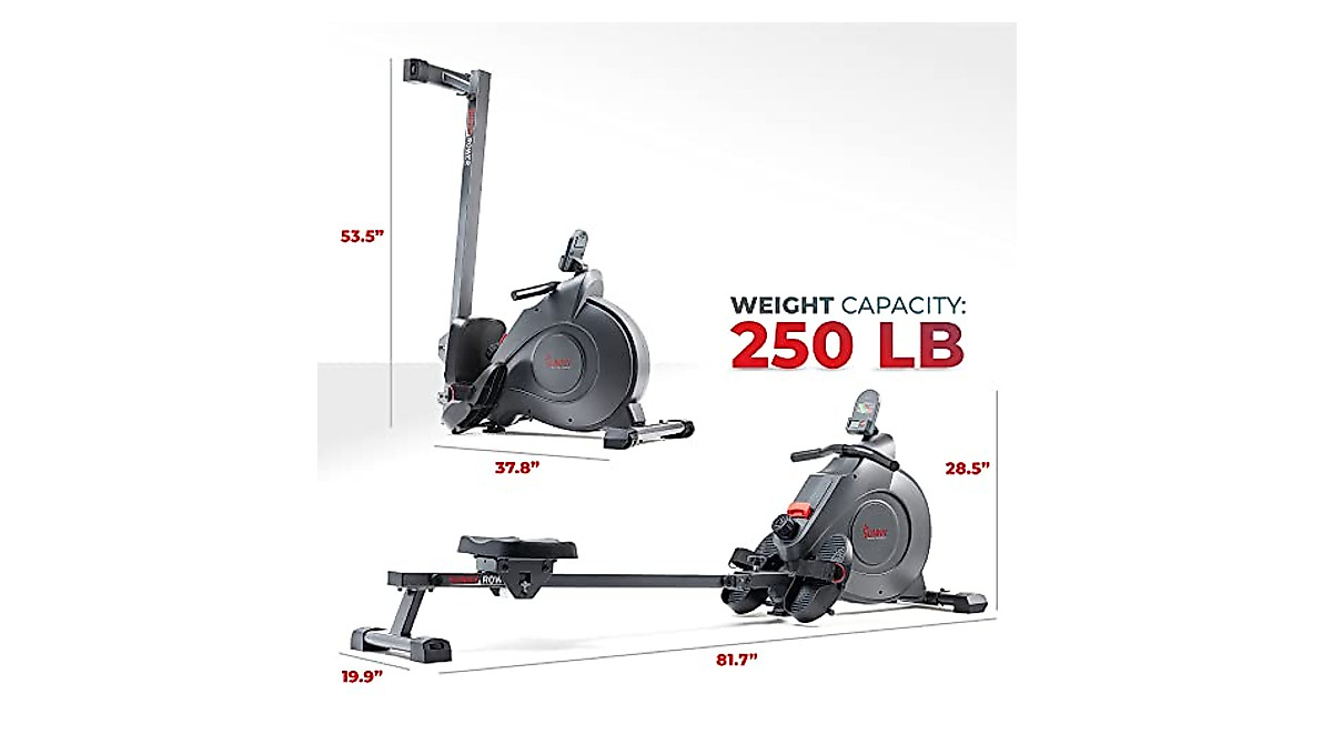 Sunny Health & Fitness Smart Magnetic Rowing Machine | App-Enabled Cardio