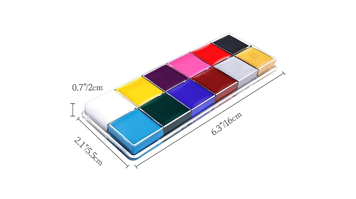12 Color Face Body Paint Palette for Halloween Fun