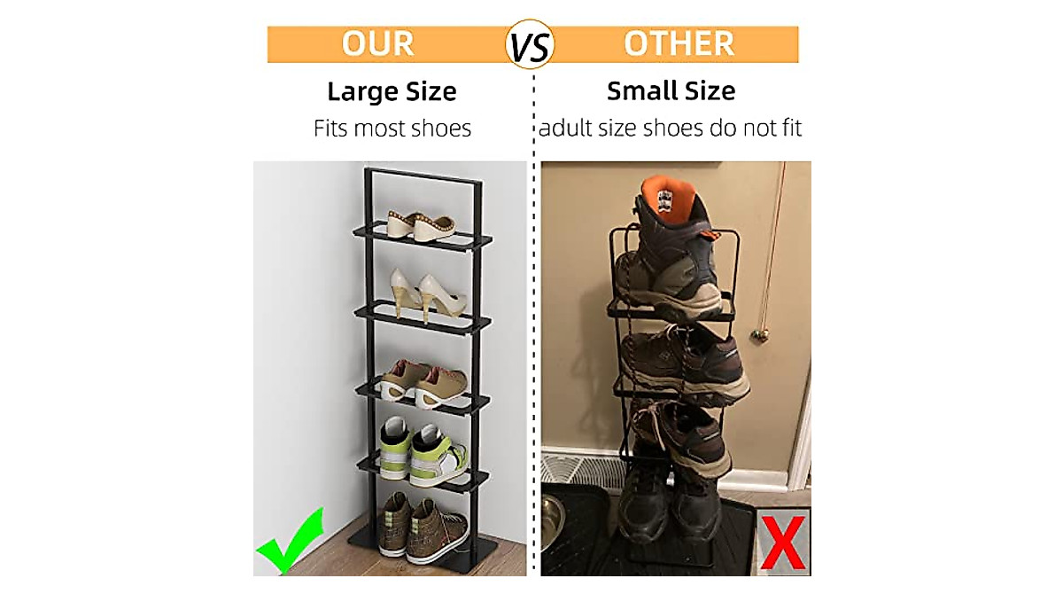 GAZITOP 5-Tier Metal Shoe Rack - Space-Saving Design