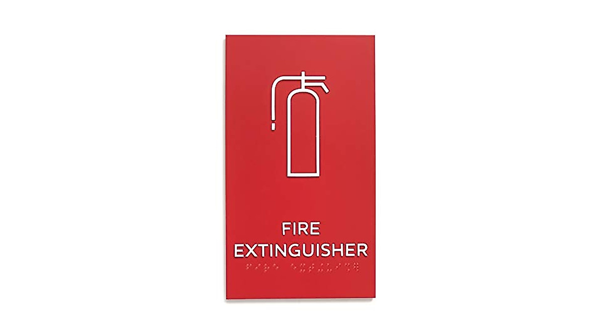 ADA Compliant Fire Extinguisher Sign with Braille