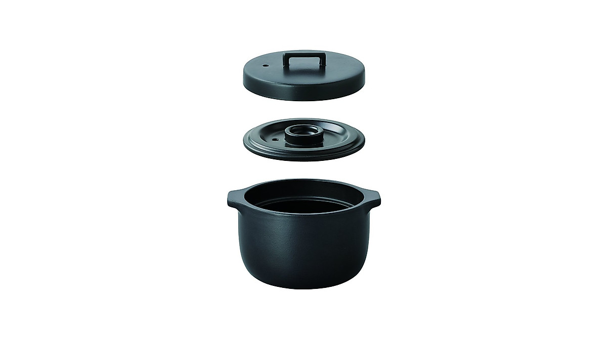 Kinto KAKOMI Rice Cooker - Elegant Black Ceramic Design