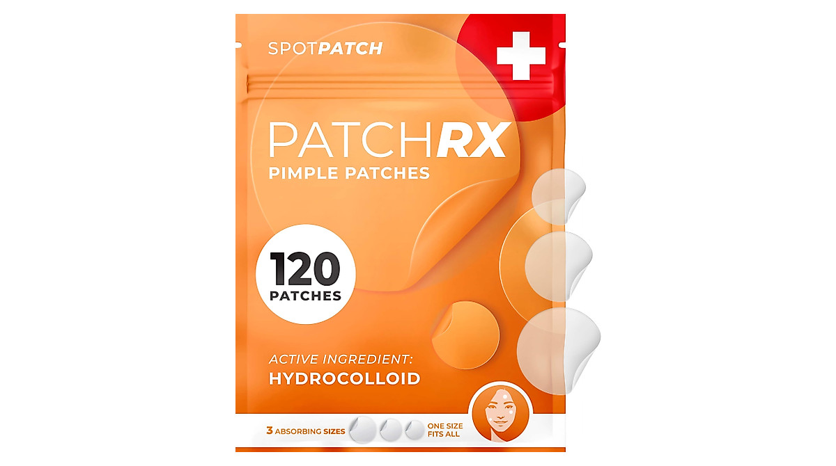 PatchRx Acne Patches - 120 Hydrocolloid Zit Patches for Fast Acne Relief