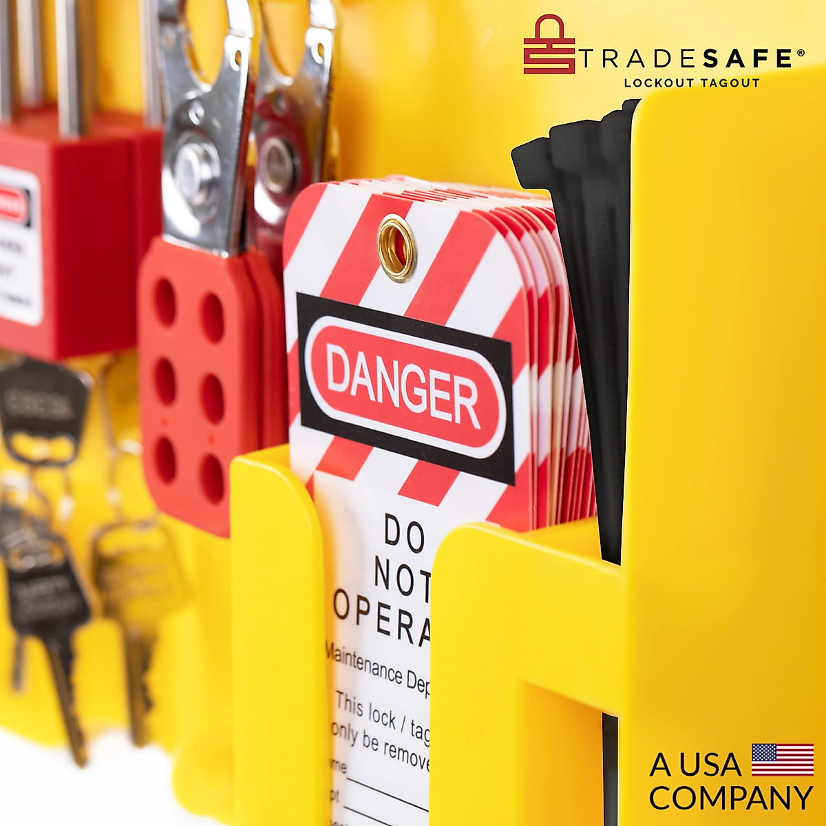 TRADESAFE Lockout Tagout Station - OSHA Compliant Safety