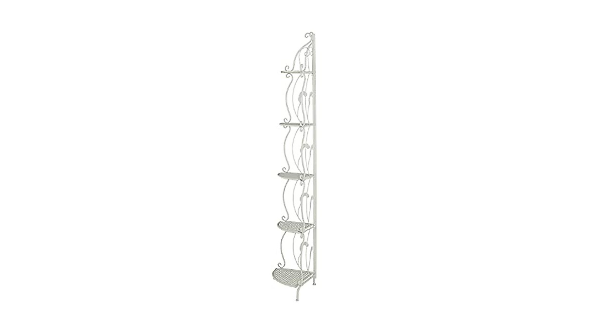 Deco 79 White Folding Bakers Rack - Stylish & Versatile