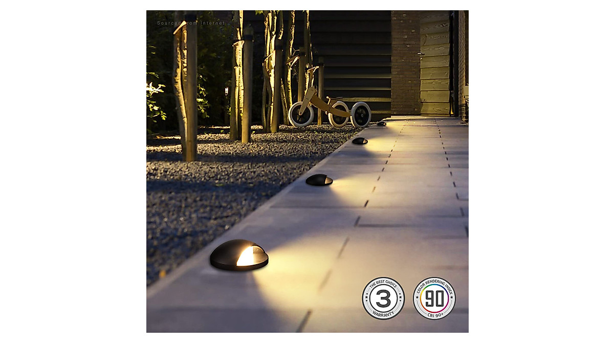 LEONLITE 6-Pack 6W LED In-Ground Well Lights – Shielded Top, Low Voltage 12-24V AC/DC, IP67 Waterproof, 3000K CRI90, Oil Rubbed Bronze