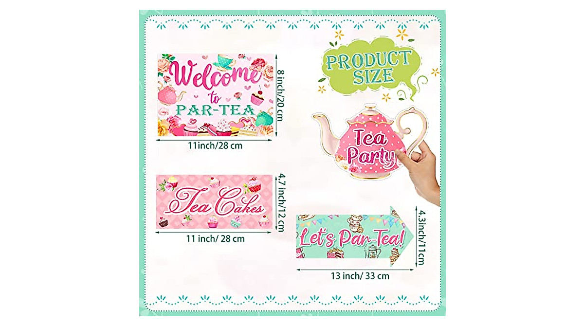 20 Floral Tea Party Signs & Decorations for Bridal Showers
