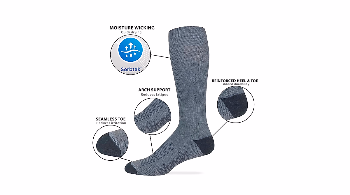 Wrangler Men's Ultra Dri Sorbtek Tall Boot Socks 3 Pair Pack