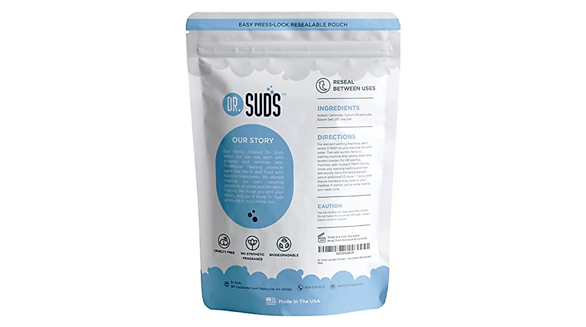Dr. Suds Natural Laundry Detergent Powder - 100+ Loads Unscented
