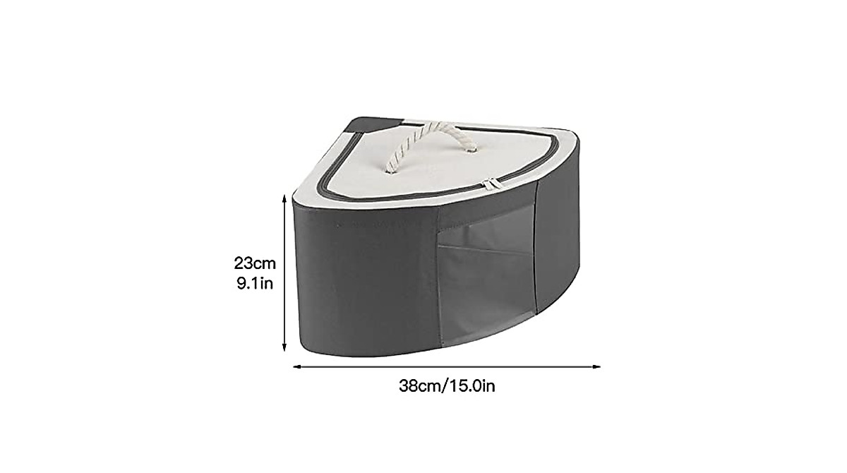 DUDNJC Foldable Triangle Corner Storage Bins | Clear Window