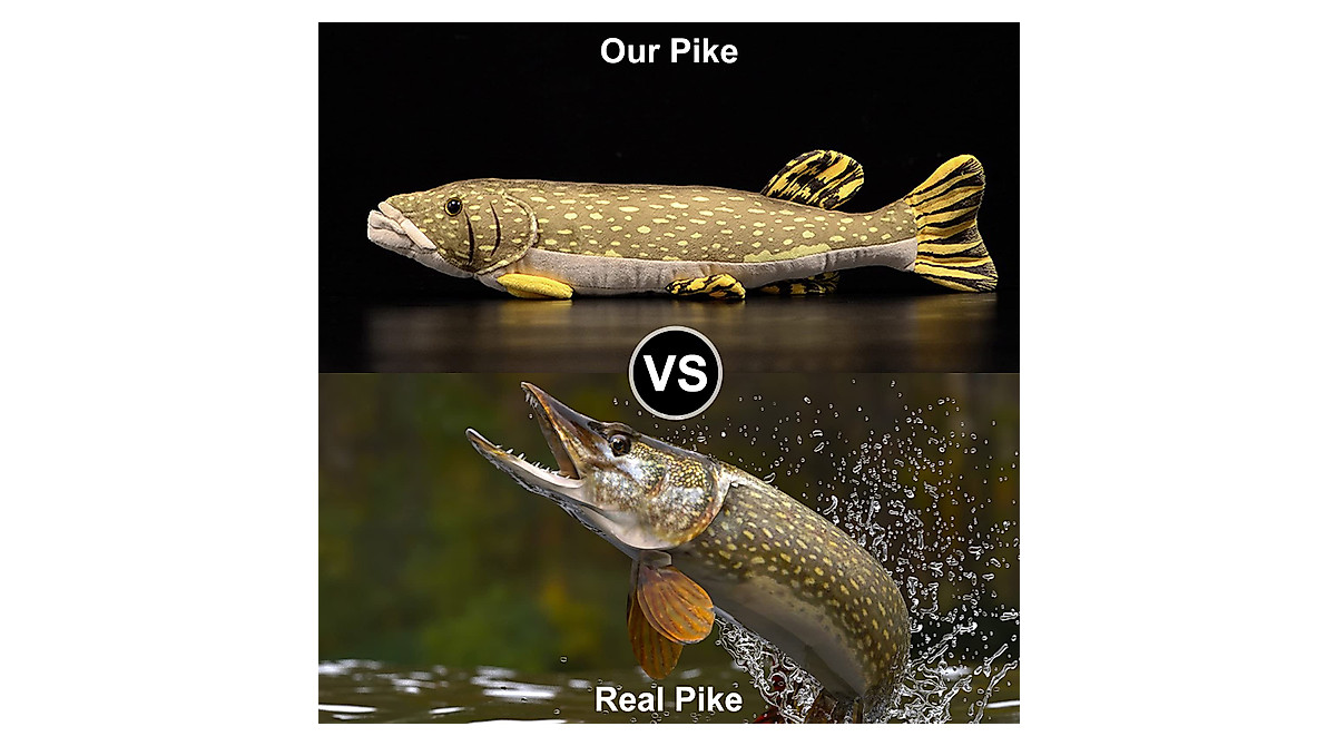 Lifelike Northern Pike Plush Toy - 18.5 Inches