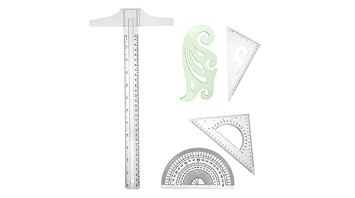 5-Piece Drafting Tools Set for Students & Engineers