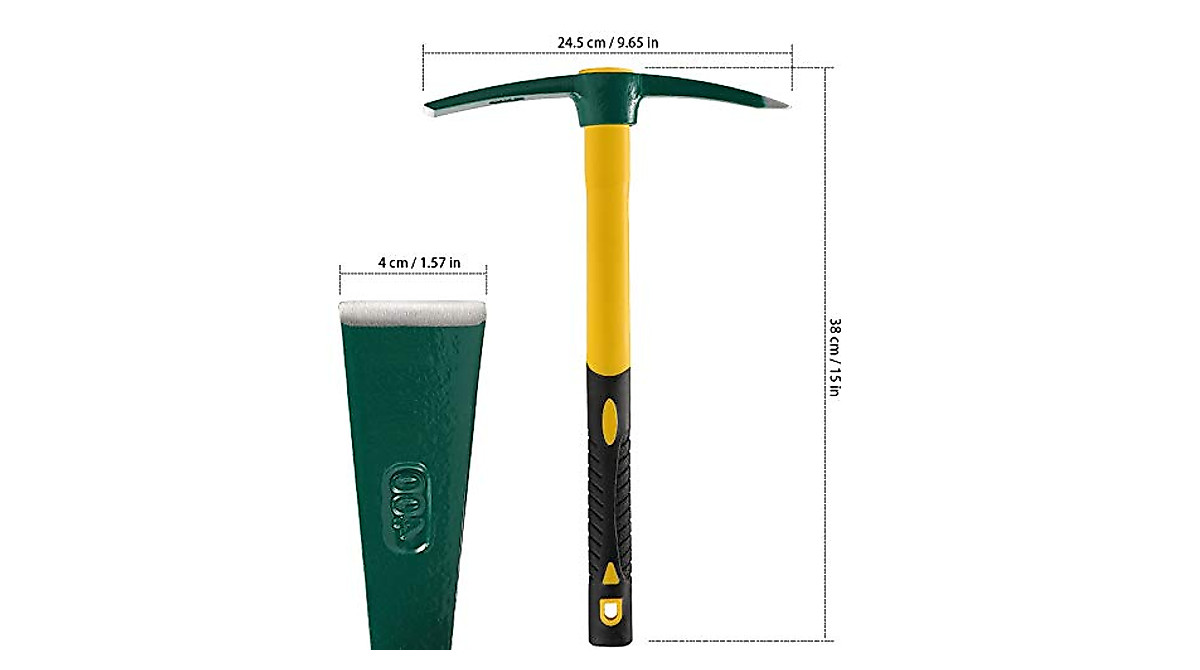 KEILEOHO 15-Inch Pick Mattock Hoe for Gardening & Outdoor Use