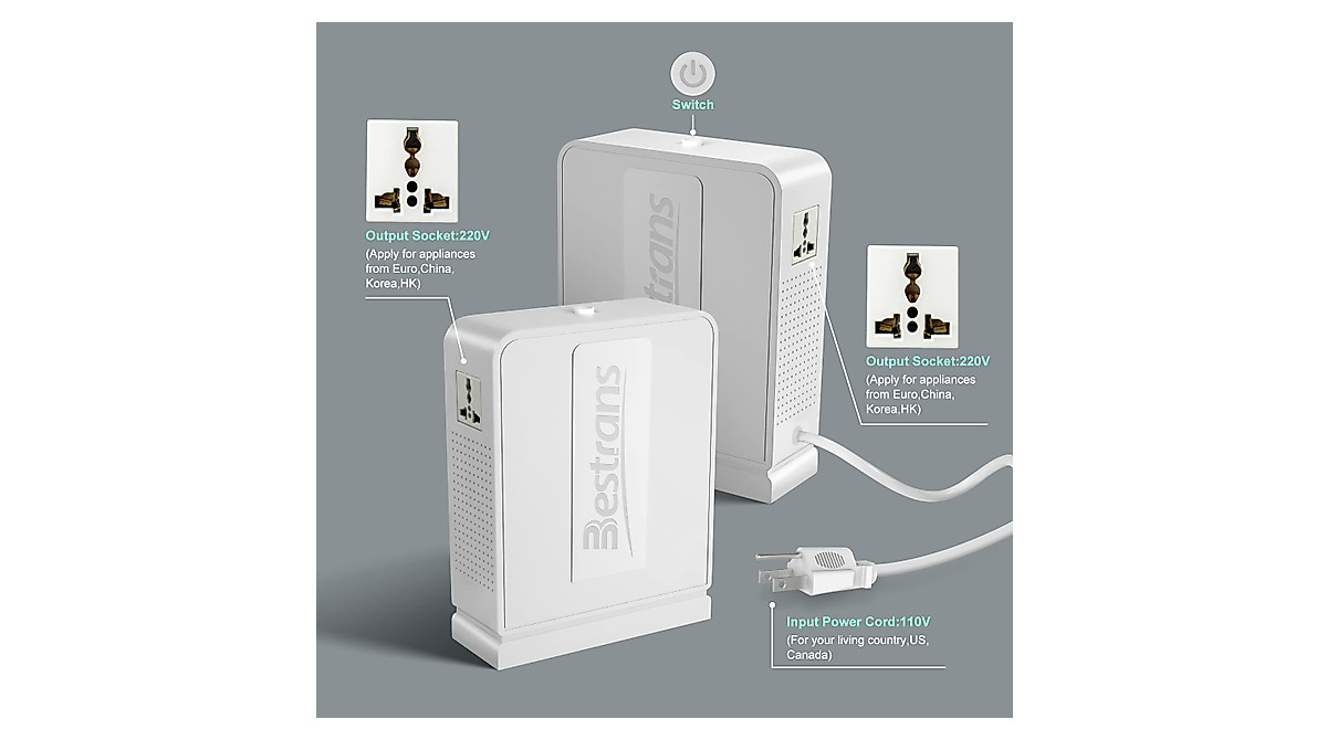 BESTRANS 650W Step Up Voltage Converter 110V to 220V