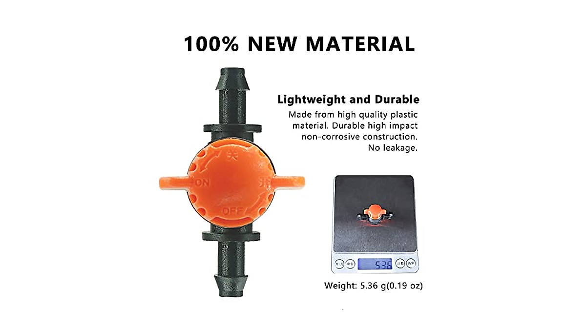 3/8" Plastic Barbed Shutoff Valve - Small Flow Control Valve For Tubing