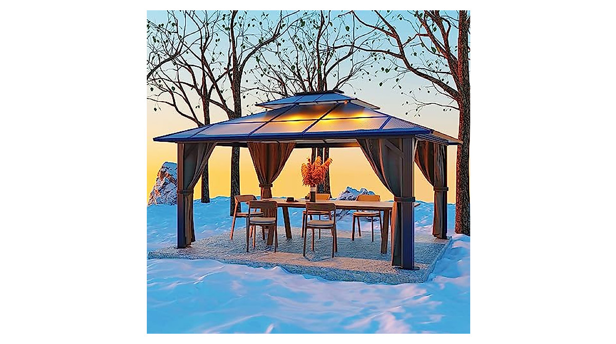 VEIKOU 10' x 13' Hardtop Gazebo - Stylish Outdoor Shelter