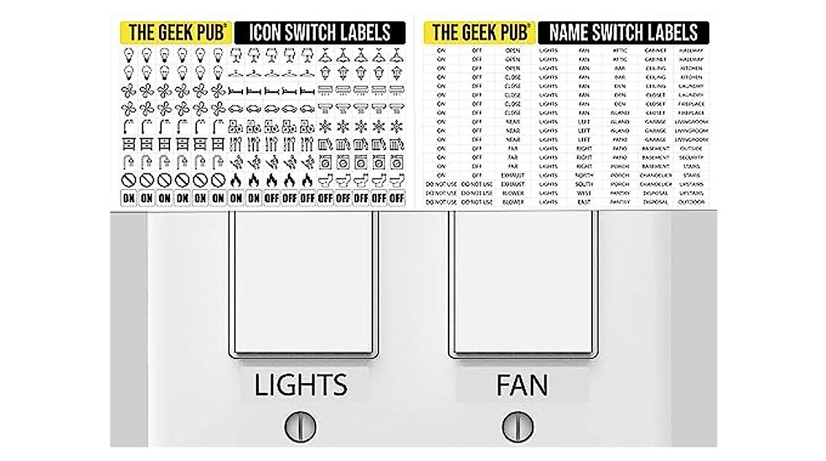 600pcs Light Switch Labels: Transparent & Durable