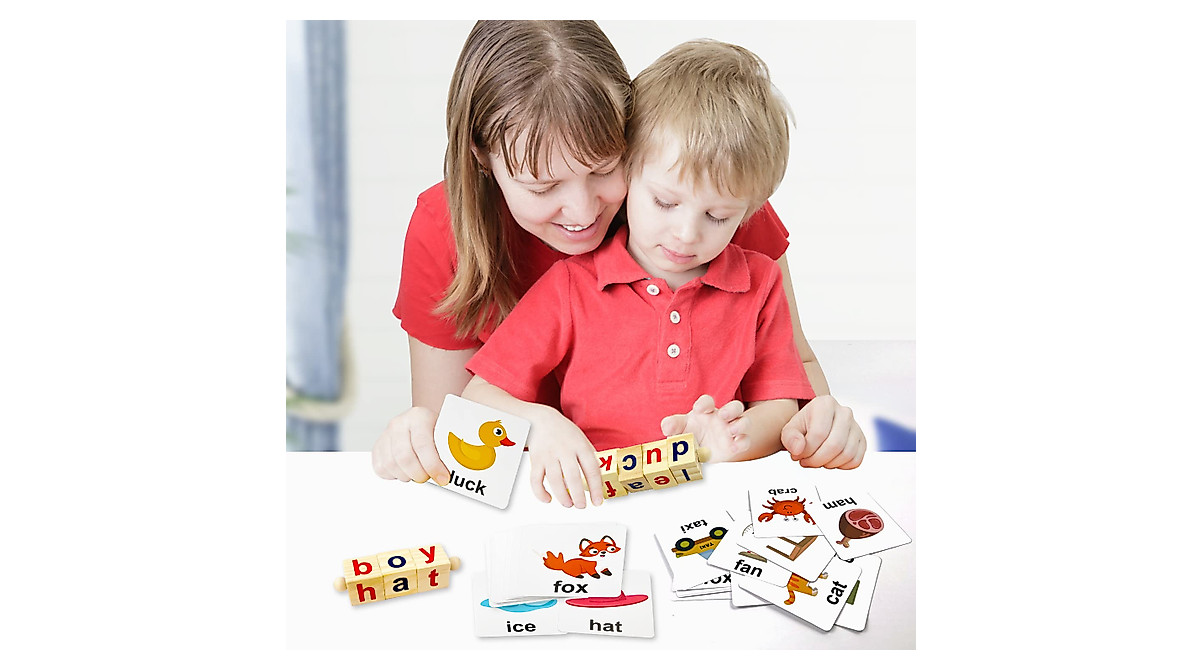 Celarlo Wooden Reading Blocks - Fun Learning Toy for Kids