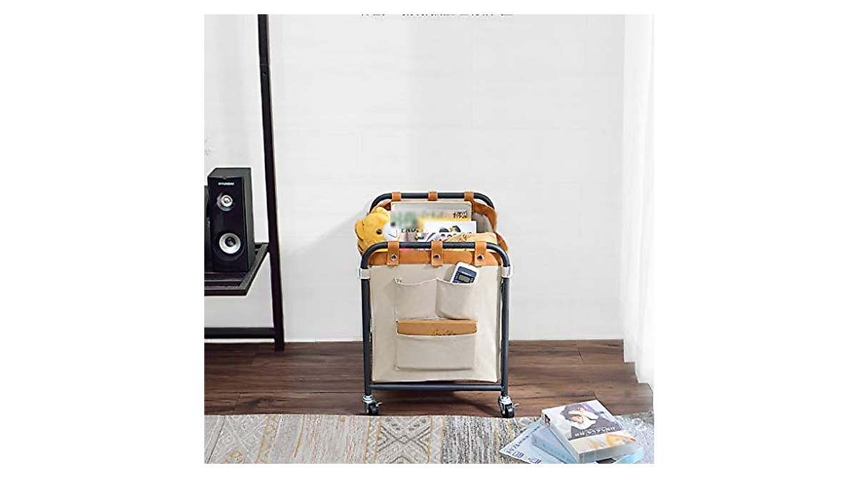 Foldable Mobile Magazine Rack - Stylish & Space-Saving