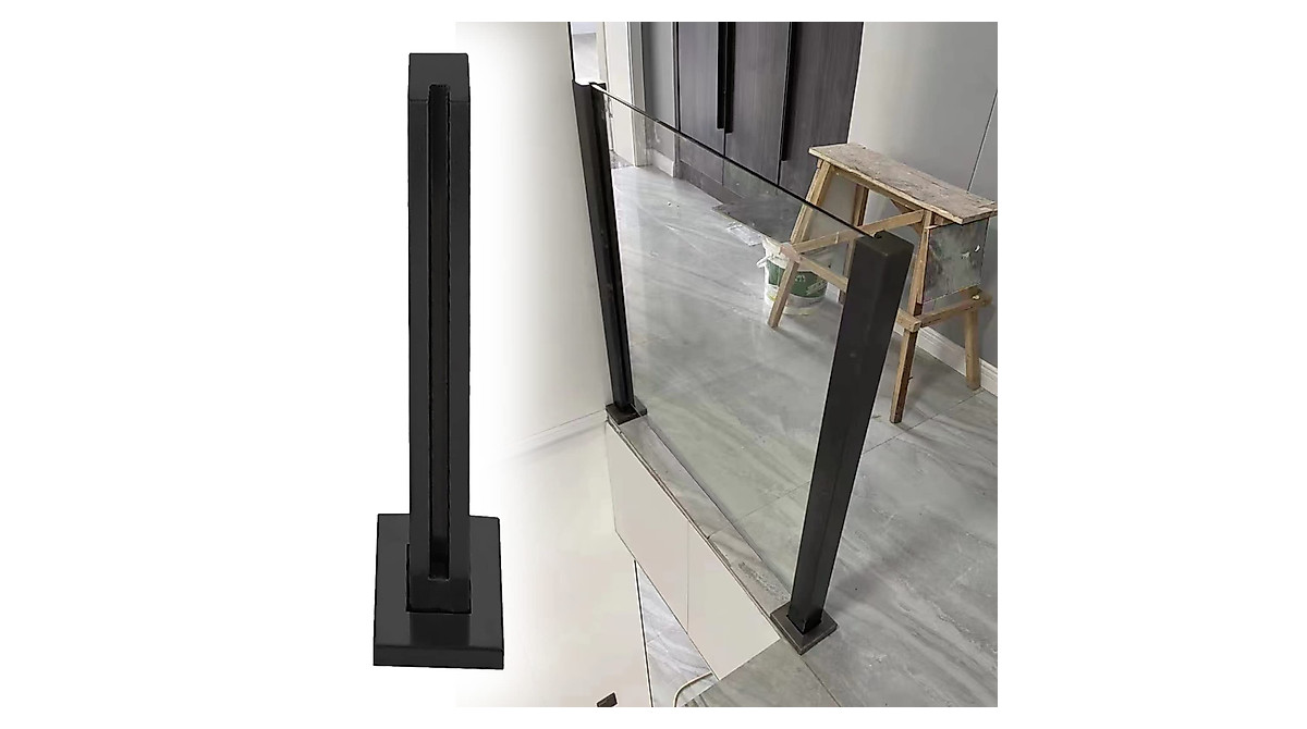 MBROS Black Glass Railing Post for Decks and Balconies | Long & Sturdy