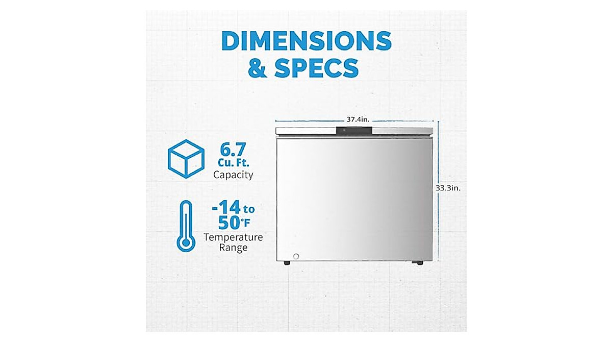 Newair 6.7 Cu. Ft. Chest Freezer - Digital Control & Quiet