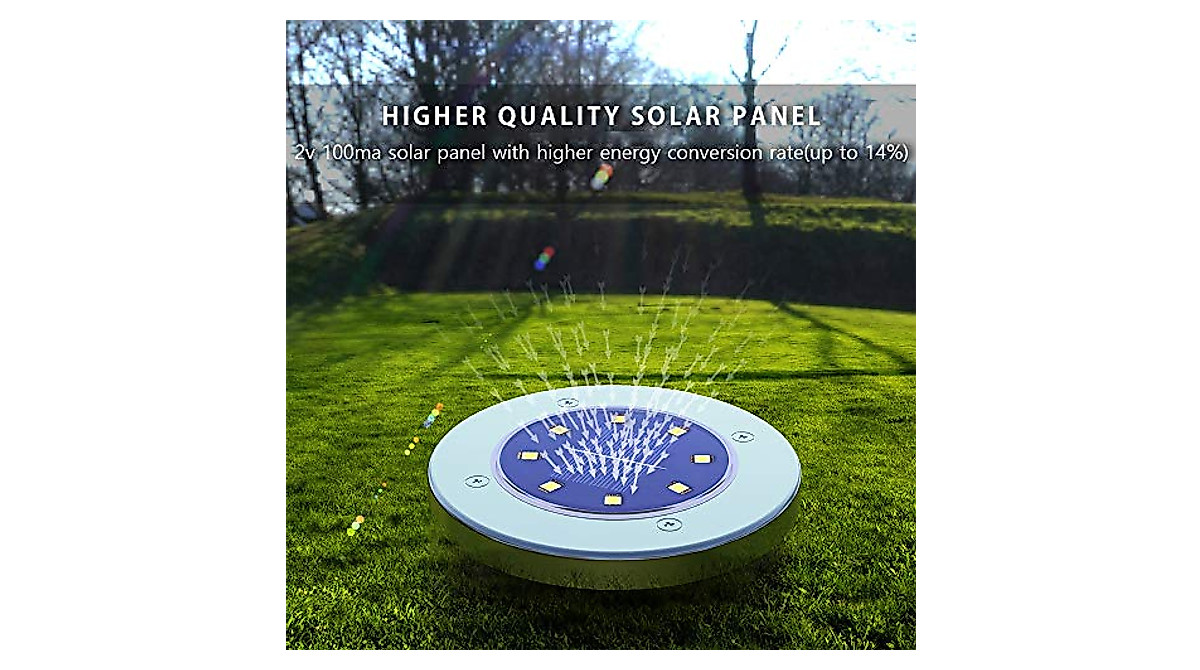 Solar Disk Lights Outdoor - Waterproof LED In-Ground Garden