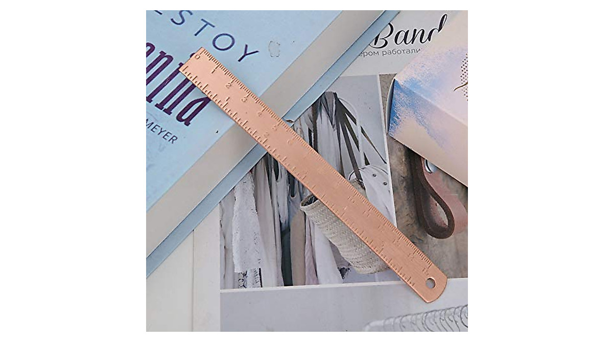 Vintage Brass Straight Ruler for Line Drawing