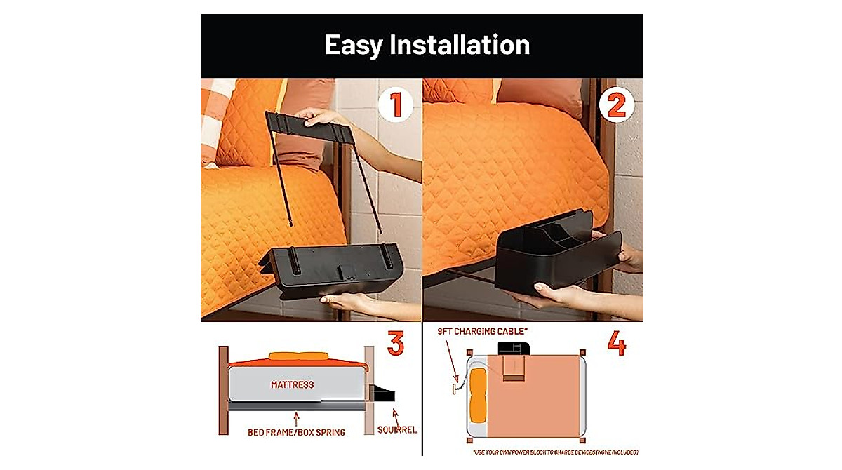 Squirrel Bedside Perch: USB Charging Organizer
