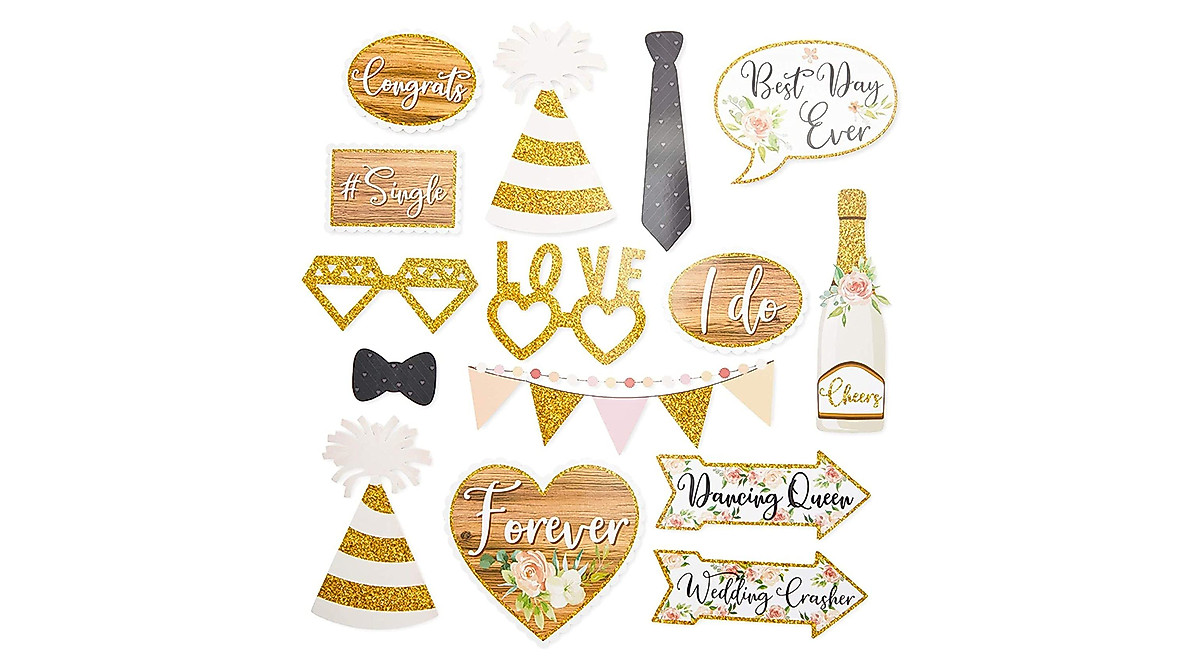 70 Wedding Photo Booth Props for Bachelorette & Bridal