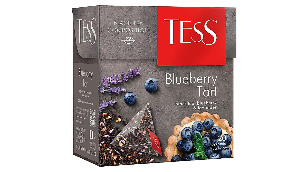 Enjoy Tess Blueberry Tart Black Tea in Pyramid Sachets