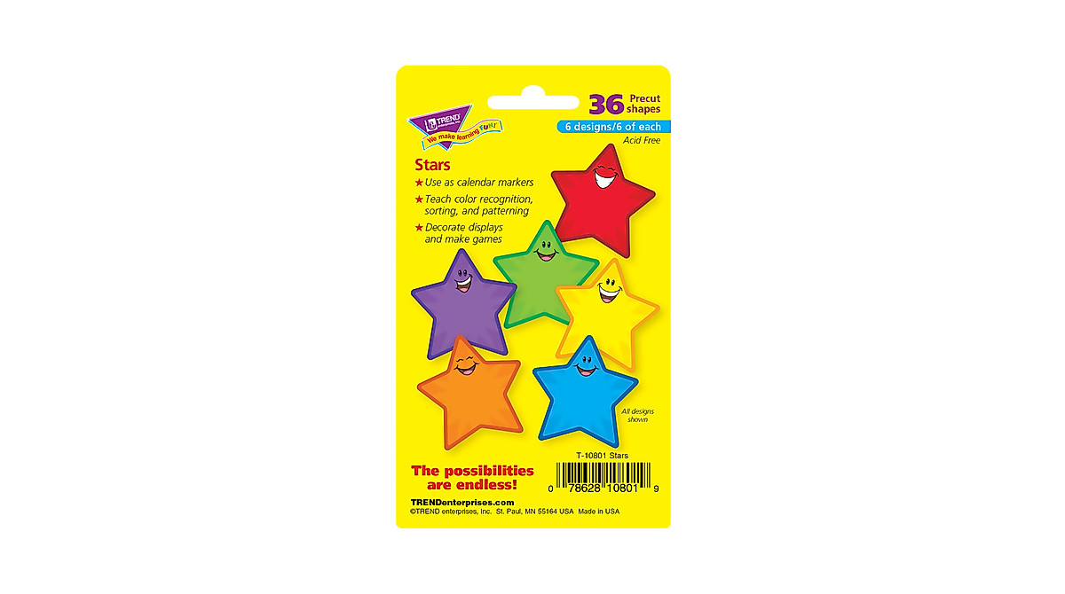 Trend Mini Stars Accents Pack | Vibrant Classroom & Craft Decor
