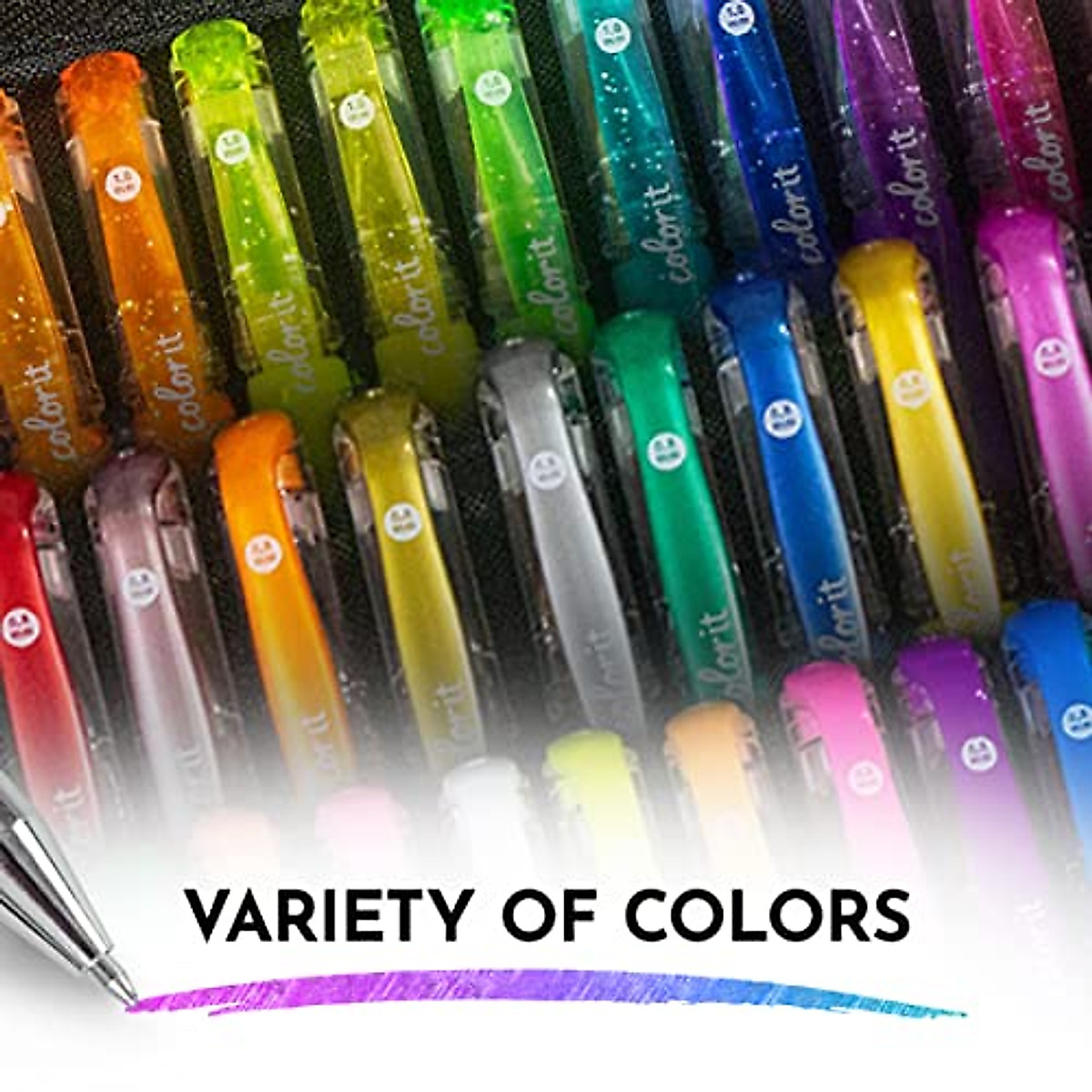 ColorIt Glitter Gel Pens - 96 Pack for Creative Fun