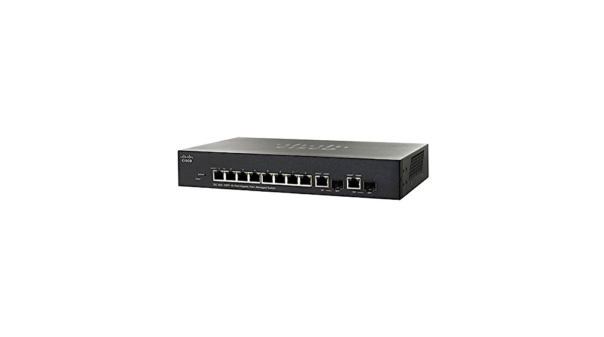 Cisco SG300-10PP-K9-NA 10-Port Gigabit PoE+ Managed Switch