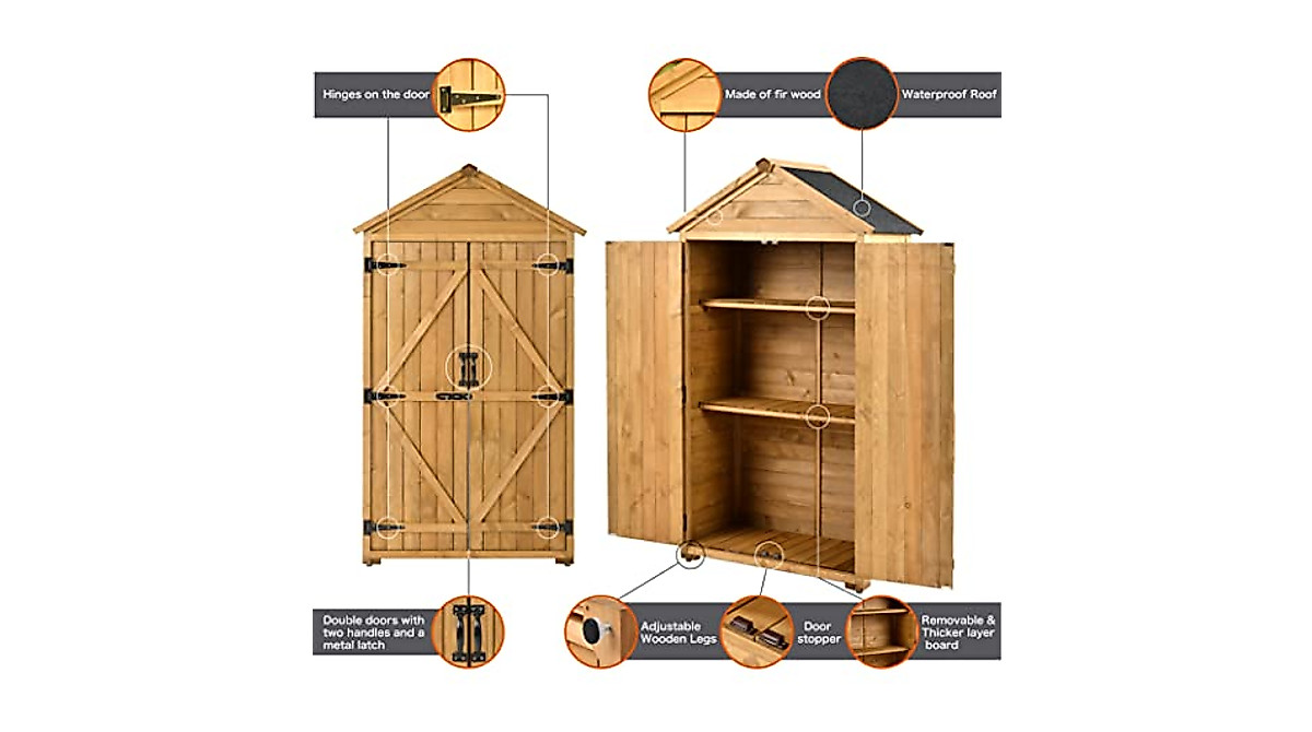 Merax Outdoor Wood Storage Shed - Durable & Waterproof