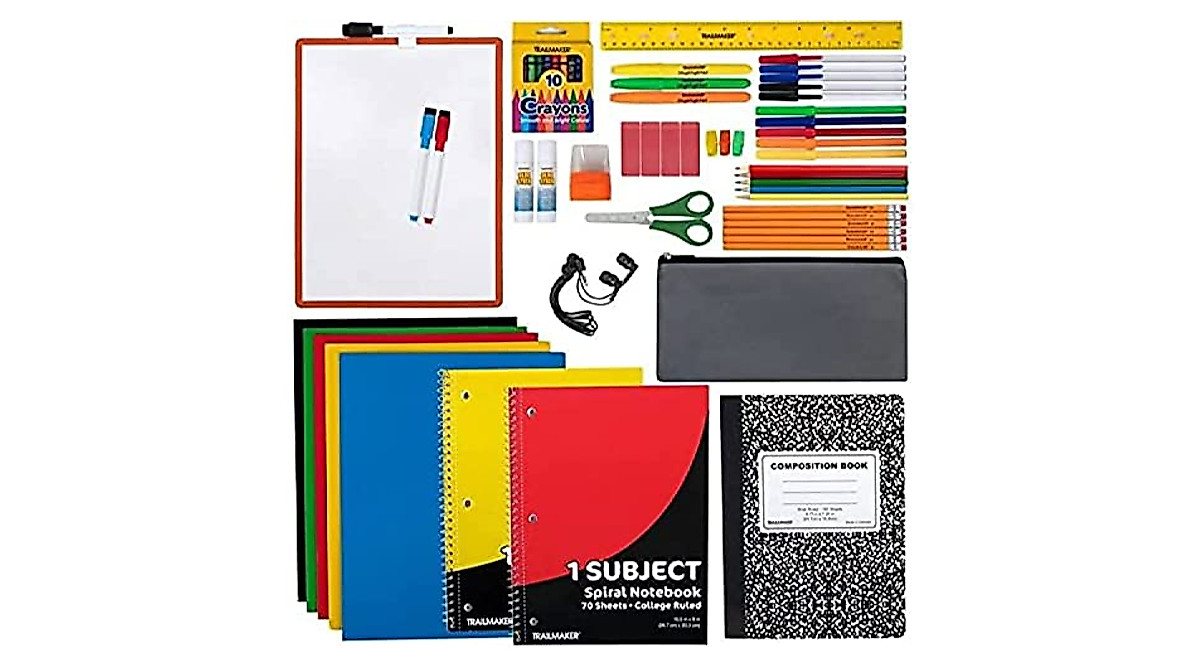 60-Piece School Supplies Kit for K-12 Students