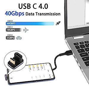 QIANRENON USB4.0 Verlängerungskabel – 90° Winkel, 14 Cm, 240W PD, 40Gbps, Für Thunderbolt 4 & Mehr