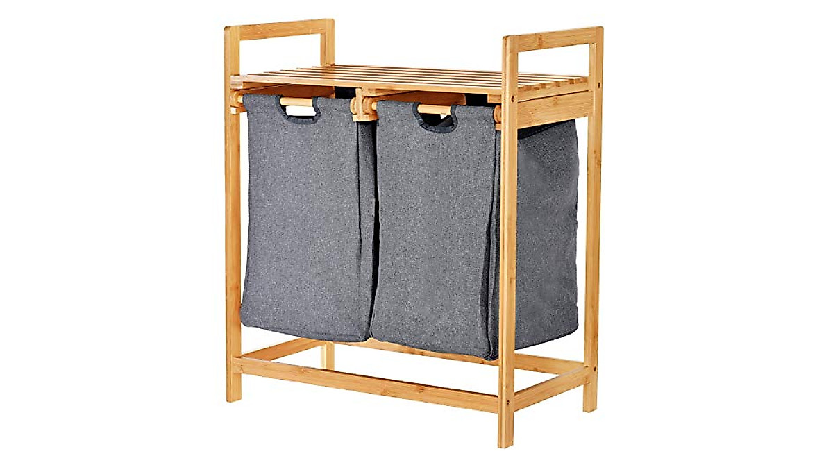 ToiletTree Bamboo Hamper & 5-Tier Shelf Bundle | Eco-Friendly Organizers